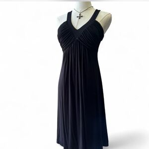 |Calvin Klein| Black Ruched Babydoll V-neck Mini Prom Dress Size Small/Medium